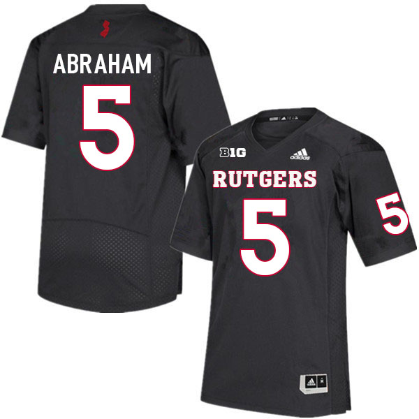 Men #5 Kessawn Abraham Rutgers Scarlet Knights College Football Jerseys Sale-Black